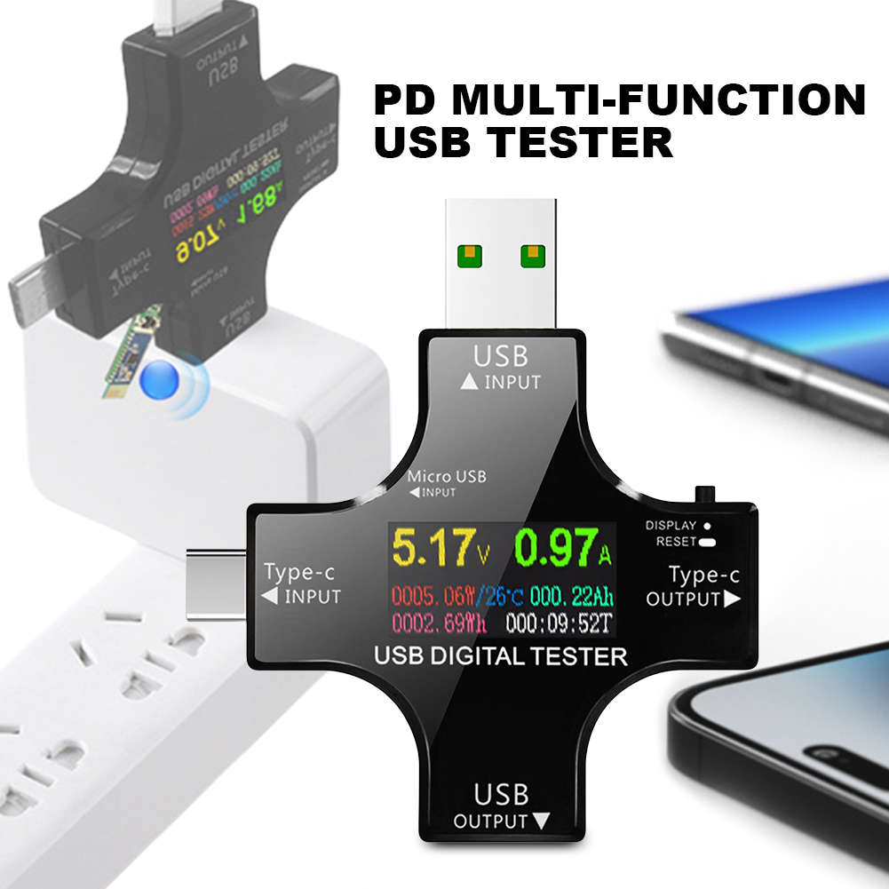 Usb Ammeter Tester - Testeur USB type-c PD couleur voltmètre