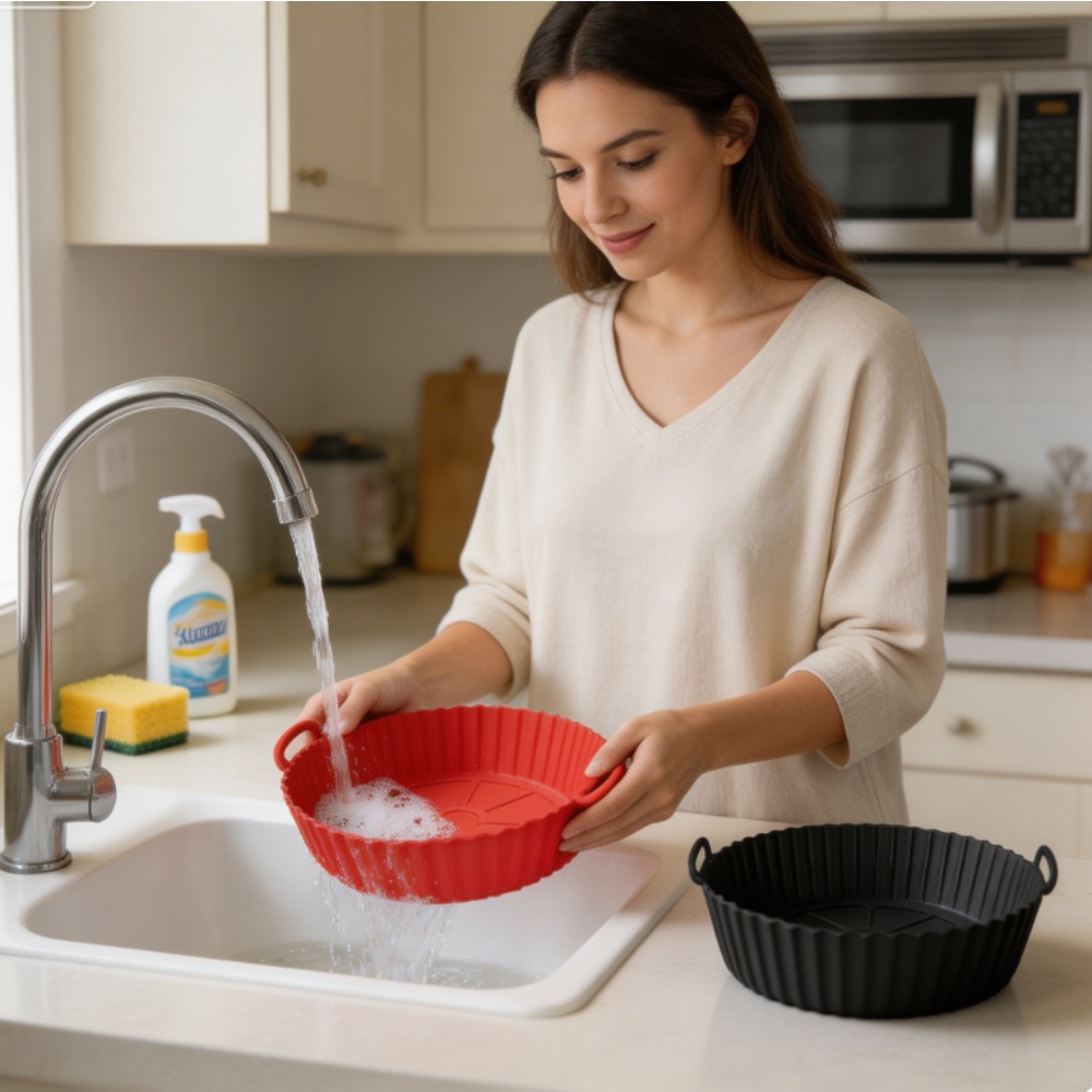 Heat Mat Silicone - Revêtement en silicone rond pour friteuse
