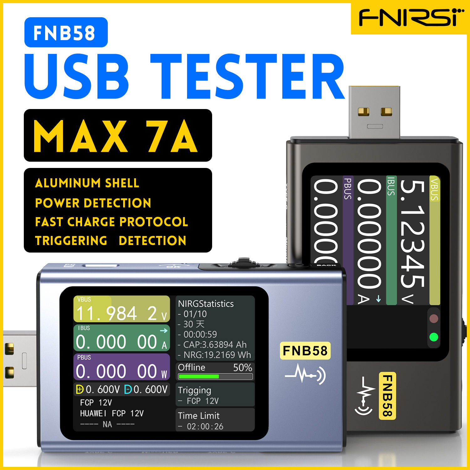 Usb Ammeter Tester - Testeur de tension USB FNIRSI-FNB58 Voltmètre