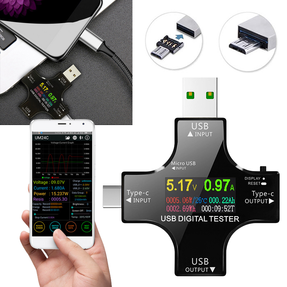 Testeur USB type-c PD couleur  - Usb Ammeter Tester avis et prix