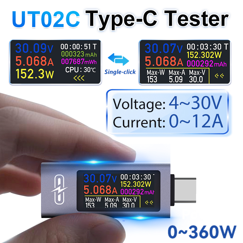 Testeur USB Type-C à écran cou - Usb Ammeter Tester avis et prix