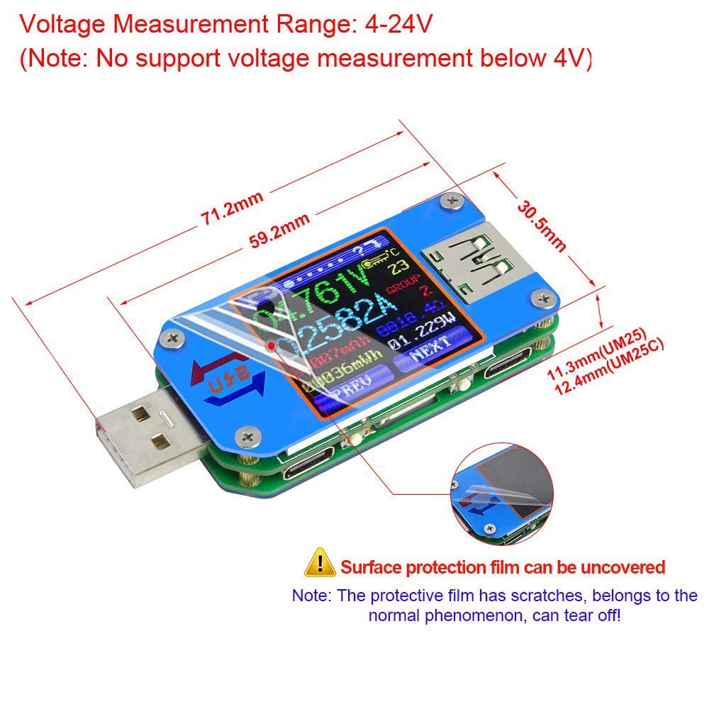 UM25 UM25C compteur de tension - Usb Ammeter Tester avis et prix